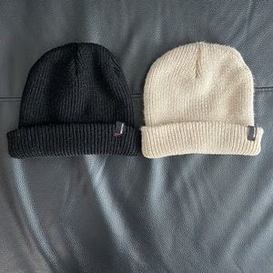 Brixton Heist Beanies (2)- black & beige